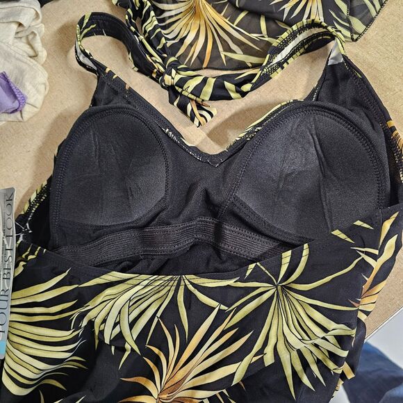 Your Best Look Womens Swimsuit Tankini w/ Coverup Size 8 Tropical Resort - Picture 12 of 16